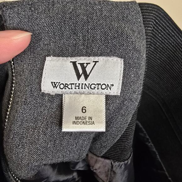 Women's Worthington Gray Knee Length Lined Pencil Skirt | Size 6 - Picture 8 of 9